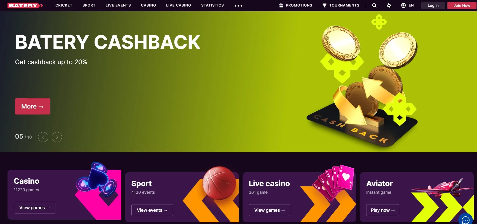 batery casino games