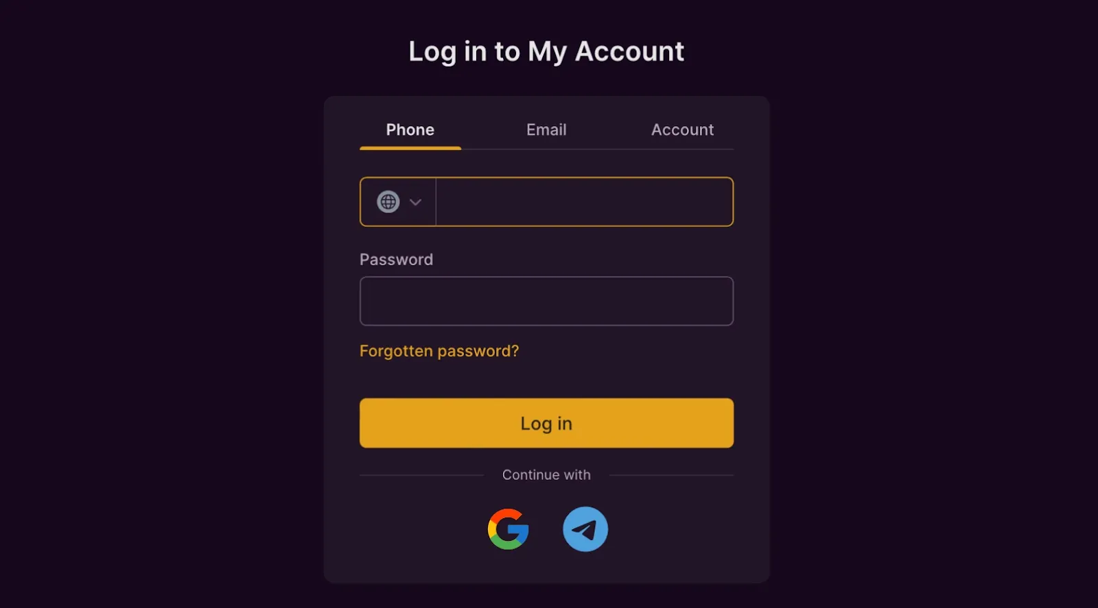 login process batery bet